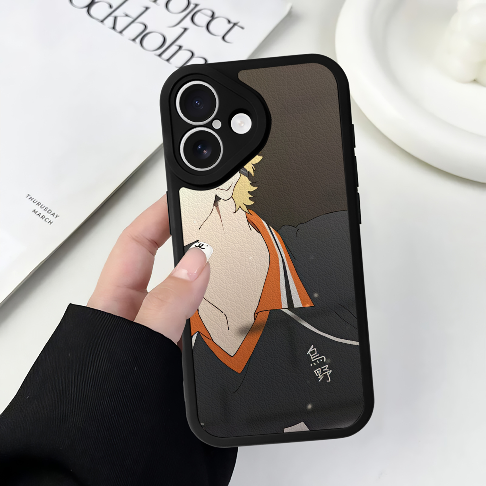 （画像用） ハイキュー!! Haikyu!! 【iPhone 16シリーズ対応】シリコンスマホケース（レザー調） 材質：シリコン